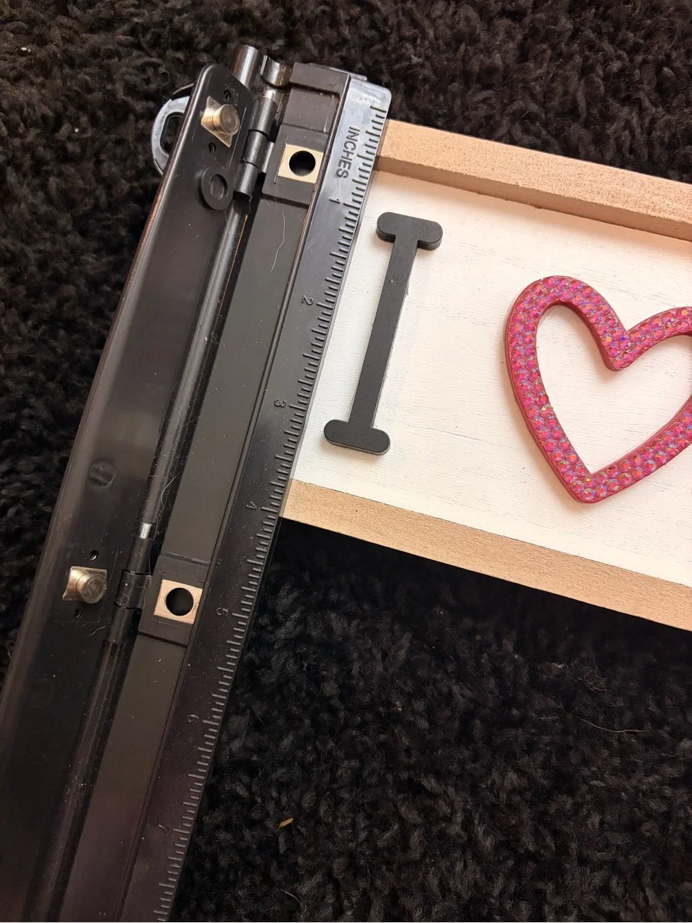 I ♥ U Decorative Wood Sign - Rhinestone Heart